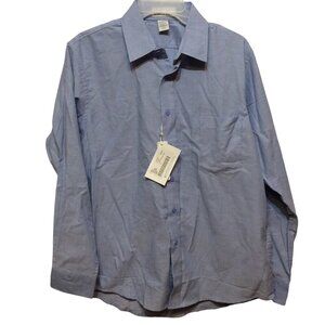 North End Men Blue Dress Shirt Long Sleeve Small skuE